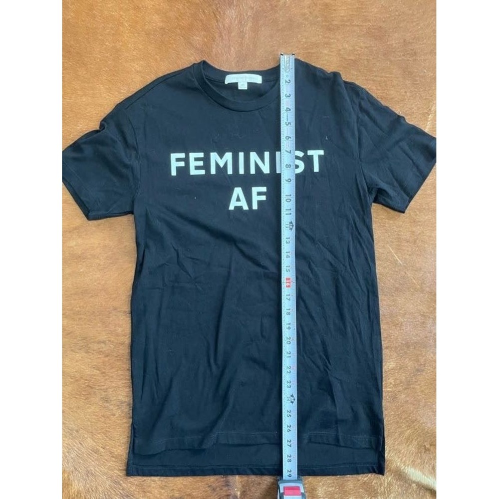 Jonathan Simkhai "Feminist AF" Pima Cotton Tee in Black - Size XS - Picture 7 of 8